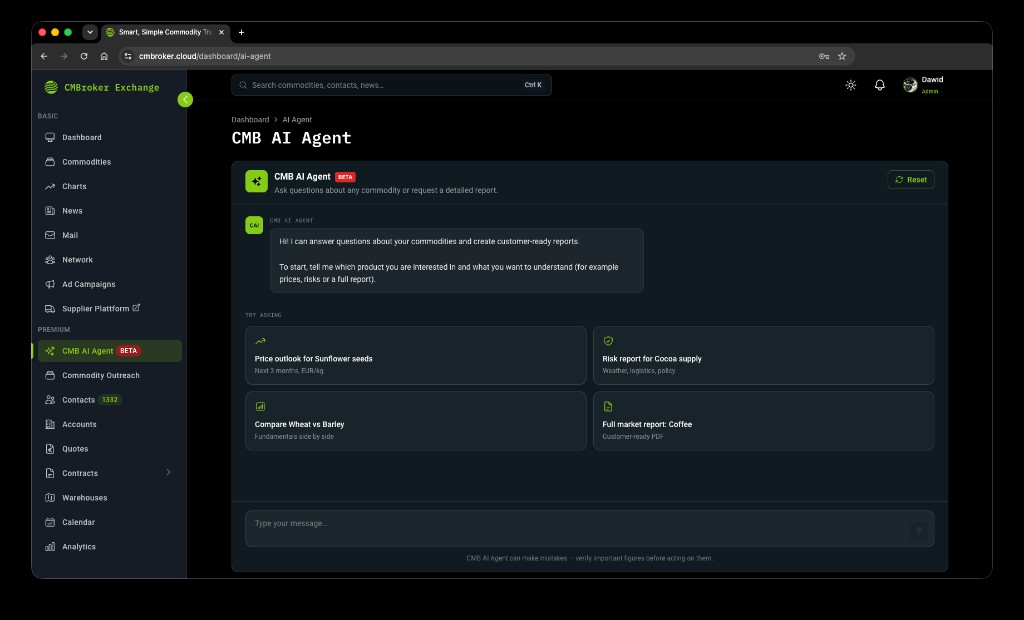 CMBroker AI Agent mit Chat-Interface