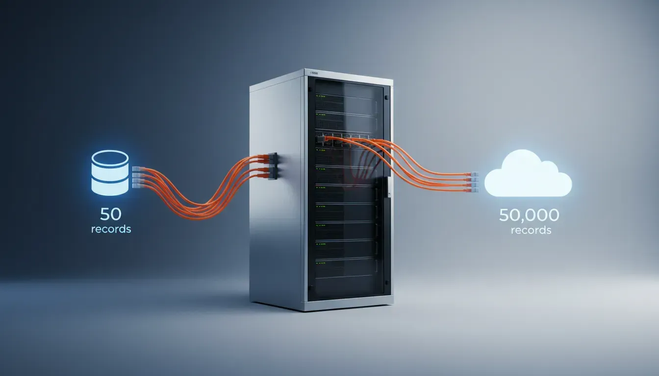 Skalierbare IT-Rückgrate: So designen Sie Systeme für 50 bis 50.000 Datensätze